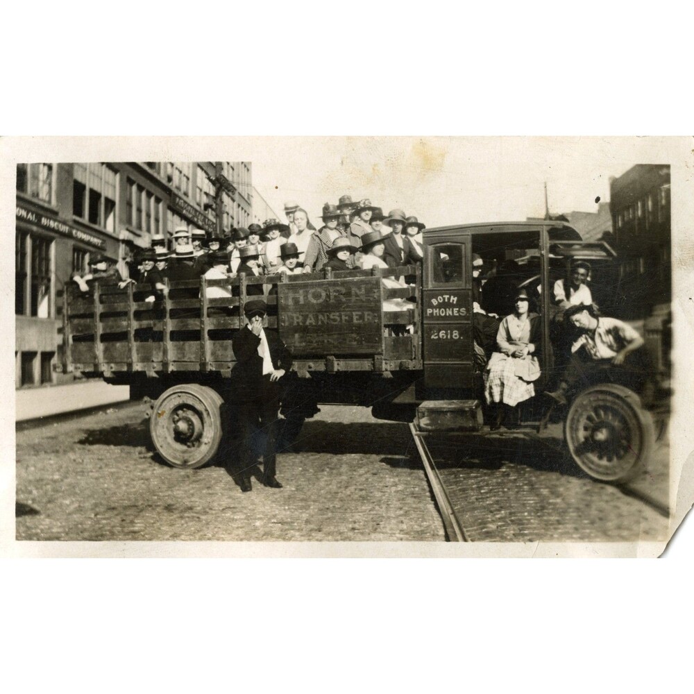 1919 Louisville KY Horn Transfer Truck Women Streetcar Strike Antique Photograph